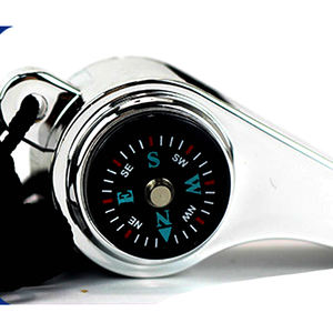 Silbato <span class=keywords><strong>de</strong></span> Emergencia Multifunción <span class=keywords><strong>de</strong></span> Metal Pulido JAXY MH3-2, 3 en 1, Brújula Salvavidas, Termómetro - Product Image 4