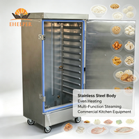 Kabinet Pengukus Nasi Stainless Steel Komersial, Troli Pengukus Multi Tray untuk Nasi, Roti, Makanan Laut, Pangsit, Dim Sum, Sayuran