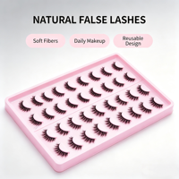 20 paires de cils synthétiques courts grande capacité JIEHAN JH-019 faits à la main réutilisables effet 3D naturellement recourbés bande complète