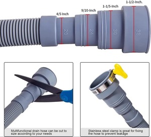 Kit de extensión de manguera de drenaje de lavadora de gran oferta con 1 Adaptador 2 abrazaderas de manguera 1 soporte de manguera U-Bend - Product Image 6