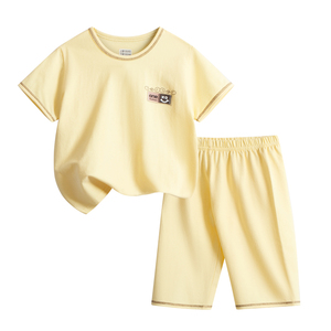 Piyama Set Anak Perempuan Lengan Pendek Motif Kucing Lucu Warna Pink Bahan Katun untuk Musim Panas, Cetak Kustom, Murah - Product Image 2