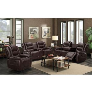 Sofá de Cuero de Lujo para Sala de Estar, Muebles para el Hogar de Alta Calidad, Sofá Clásico Reclinable Eléctrico, Juego de Sofás Seccionales - Product Image 1