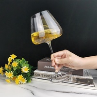 Verre à vin blanc en cristal à fond plat à longue tige de luxe personnalisé ensemble de verres à vin pour mariage