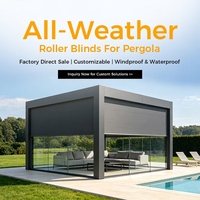 Nuevas Persianas Verticales de Tela Integradas para Pérgola WR110-63, Toldo Exterior con Cierre, Motorizado, Eléctrico, Inteligente, WiFi, Tuya, para Bodas