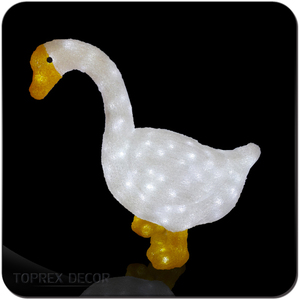 Décoration de Noël, statue, corde lumineuse LED RGB, blanc chaud, IP65, PVC, lumière extérieure en forme de canard, motif lumineux - Product Image 6
