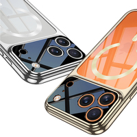 Ckk casing ponsel transparan magnetik, pelindung telepon genggam tahan guncangan & kuning, pengisian daya nirkabel untuk iphone 17 pro max