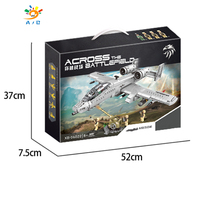 Blocs de construction éducatifs en plastique ABS sur le thème militaire AJB, modèle de chasseur aérien et de canon antiaéronautique, pour les enfants de 5 à 7 ans