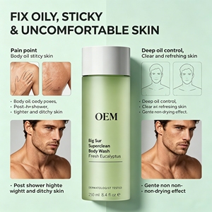 Big Sur <span class=keywords><strong>Superclean</strong></span> Duschgel 8,4 Fl oz Frischer Eukalyptus-Duft Dermatologisch Getestet für Fettige Haut - Product Image 3