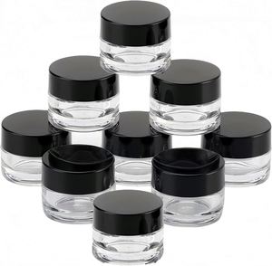 Pots cosmétiques vides en plastique PET noir écologiques avec couvercle à vis 100ml-500ml pour crème de soin de la peau, beurre corporel et produits capillaires - Product Image 1