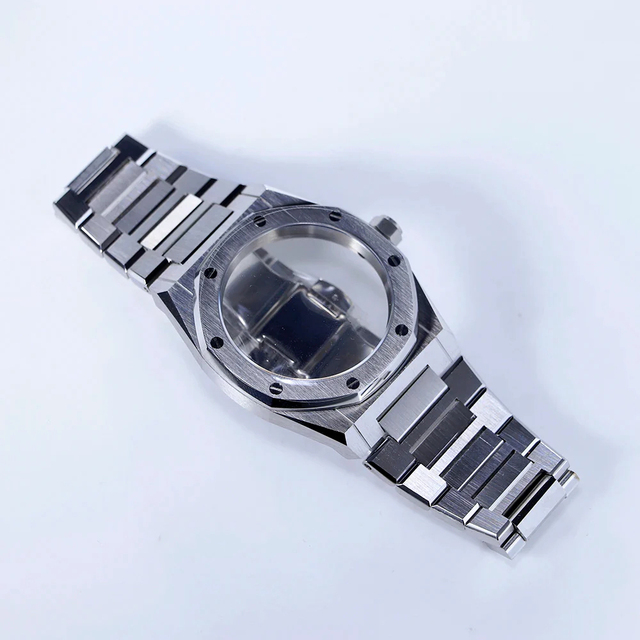 Custom 39mm 316L Stainless Steel Octagonal Watch Case 100m Waterproof Sapphire Glass 10.4mm Thin for 9015 9039 Diving Watches