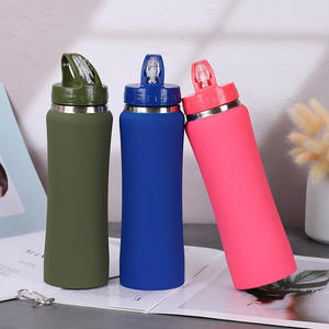 Top Selling Insulated Stainless Steel Water Bottle Custom Logo Reusable <b>Plastic</b> Flip Top <b>Lid</b> Promotional Drinkware - Product Image 2