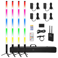 4 tubes LED RGBW rechargeables de 150 cm, 30 W, IP65, sans fil, DMX512, Art-Net, activés par le son, pour piste de danse, scène, mariage, événement, DJ