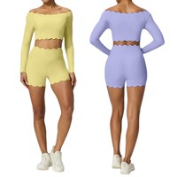 Camiseta de manga larga con encaje y ombligo expuesto, ropa sexy para fitness y yoga, top deportivo para mujer.