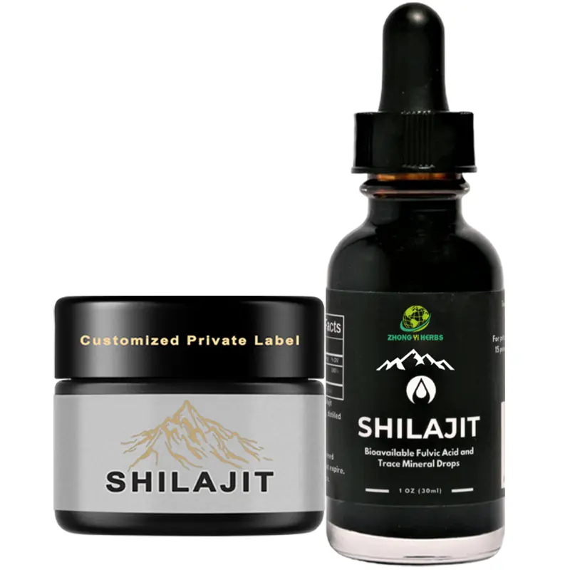 Integratori a base di erbe Naturel liquido Shilajit gocce di resina pura Himalaya Shilajit