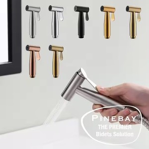 PINEBAY из нержавеющей стали циркониевая Золотая ванная комната Shattaf мусульманский душ ручной набор туалетных Биде Распылитель - Product Image 6