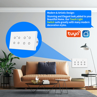 Interrupteur mural intelligent WiFi Tuya Smart Home, commande vocale Alexa, contrôle par application, utilisation hôtelière, matériau PC, interrupteur intelligent pour éclairage, 110V 240V 10A