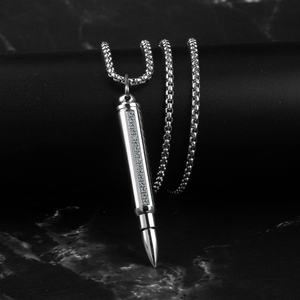 Collares con Colgante de Bala Estilo Hip Hop para Hombre, Regalo Personalizado para Parejas, Dijes de Diamantes CZ, Colgantes para Cenizas - Product Image 1