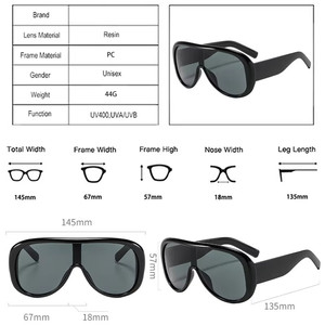 Lunettes de soleil rétro 2026 avec logo personnalisé, monture large pour homme, verres monobloc surdimensionnés UV400 pour femme - Product Image 5