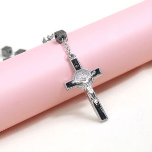 Rosario Católico con Cruz Colgante, para Contar las Oraciones, de Hematita Negra, Cuentas de 8mm, Regalo de Joyería - Product Image 2