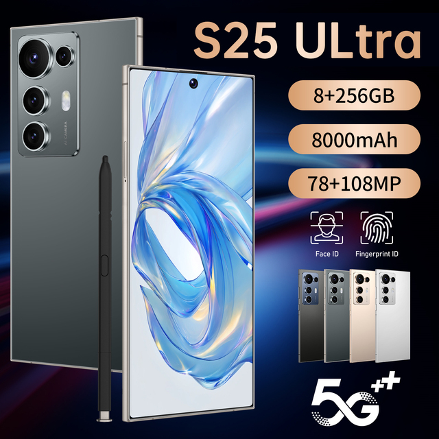 Unlocked C25 Ultra Pro 5G Android Smartphone Featuring 8GB RAM 256gb ROM and 7.3 Inch Screen