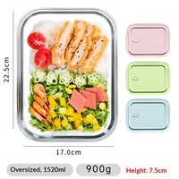 Boîte à lunch en verre borosilicate haute résistance sans PFAS, compatible micro-ondes et lave-vaisselle, à 2 compartiments, avec couvercle hermétique pour la préparation des repas et le bureau (vente en gros)