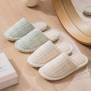 Pantofole in Lino con Design Silenzioso Antiscivolo per Primavera e Autunno, Nuove Ciabatte Morbide in Cotone e Lino per Casa - Product Image 3