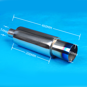 Silencieux de voiture en acier inoxydable plaqué bleu de 4,5 pouces, tuyau d'échappement à vortex sonore pour voiture - Product Image 2