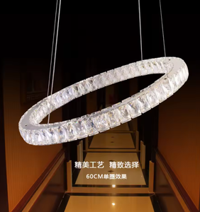 Candelabro en forma de anillo Perfil de la sala de estar LED techo círculo cristal colgante Luz - Product Image 5