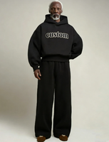 Survêtement unisexe en molleton épais à broderie chenille et logo personnalisé, coupe oversize, jambe large, style streetwear, vente en gros OEM