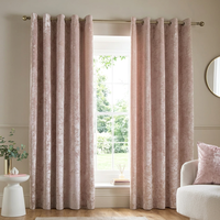 Rideaux occultants de luxe en velours givré rose doré à œillets, texturés et embossés, pour salon et chambre à coucher