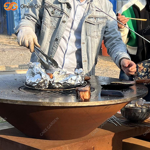 เตาไฟเตาย่างบาร์บีคิวทำจากเหล็กคอร์เทนสำหรับห้องครัวกลางแจ้ง - Product Image 5