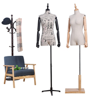 Demi-échelle sans tête recouvert de tissu femme robe forme lin femmes Mannequin torse avec bras en bois