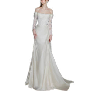 现代优雅2 1豪华婚纱新款新娘美人鱼礼服派对婚礼可拆卸蕾丝火车 - Product Image 6