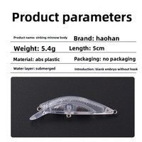 Leurre de pêche 5cm 5.4g Minnow Wobbler coulant pour la pêche à la traîne, Swimbait, Leurre dur artificiel pour truite de ruisseau et achigan, Leurres non peints