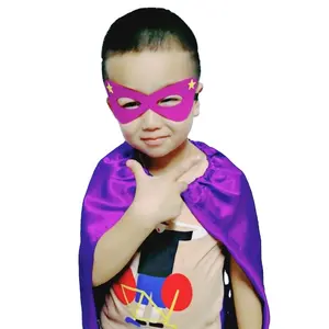 Cape with Felt Mask Set for Boys and Girls Dress up Costumes Party