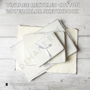 <b>Vintage</b> Recycled Cotton Deckle Edge White 150 Mg Sheets Water Color <b>Painting</b> Paper Digital Printing Calligraphy Printing - Product Image 2