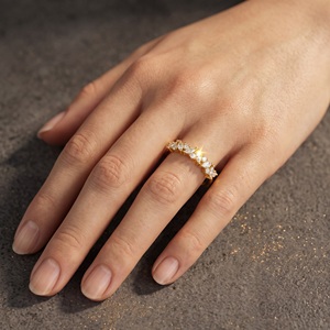 Anillo de Diamante Cultivado en Laboratorio con Corte Marquesa de 2CT, Certificado por IGI, Anillo de Eternidad de Oro de 10K Personalizado, Anillo de Joyería para Aniversario - Product Image 2