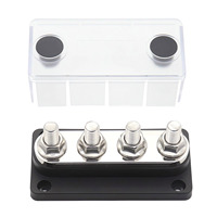 Bloc de distribution d'alimentation 4 gangues 300A M8, barre omnibus, borne de connexion 12V, noir