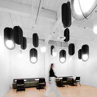 Lustre en feutre PET minimaliste moderne nordique, design rétro, lampe suspendue LED pour la décoration de restaurants, cafés, hôtels, salons de thé
