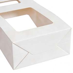 Customizable <b>White</b> Kraft <b>Paper</b> <b>Bags</b> with Die-cut Handles for Filling Cookies, Candies, and Scented Products - Product Image 3