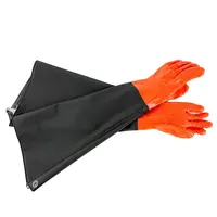 ถุงมือพีวีซีกันลื่นแขนยาว70ซม.,ถุงมือทำความสะอาดปลากันน้ำถุงมือทนกรดและด่าง