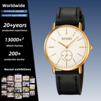 Reloj de Pulsera de Cuarzo para Hombre SKMEI 2308, Correa de Cuero, Caja de Aleación de Zinc, Resistente al Agua 30M, Estilo Minimalista, Casual y de Negocios