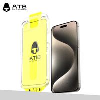 ATB 6 en 1 pour iPhone 15 Pro Max étui de téléphone transparent avec objectif de caméra protecteur d'écran kit d'installation ensemble de protection mobile