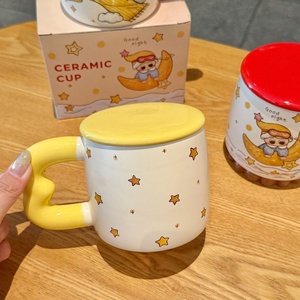 Tasse à café en céramique haut de gamme avec couvercle, résistante aux hautes températures, compatible micro-ondes, grande capacité, pour la maison - Product Image 4