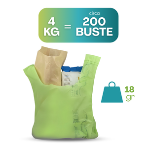 Sac de courses biodégradable et compostable vert 30x55cm avec soufflets pour le shopping - Product Image 3