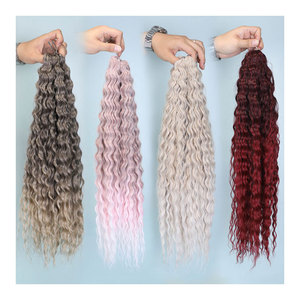 Extensions de <span class=keywords><strong>cheveux</strong></span> synthétiques en gros, 22 pouces, style Deep Wave, Water Wave, Twist, Goddess Braids, Ombré Blond - Product Image 5