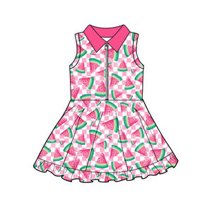 GSD3779 Venta al por mayor Nuevo conjunto de yoga estilo boutique para niñas, vestido rosa a cuadros para niña, sin MOQ, ODM - Product Image 6