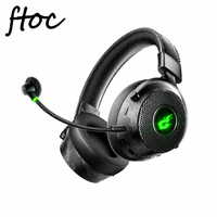 Headset Gaming Nirkabel 2.4G Terbaru dengan Mikrofon, Headphone Dinamis Over-Ear untuk Olahraga, PC, Ponsel, DLL
