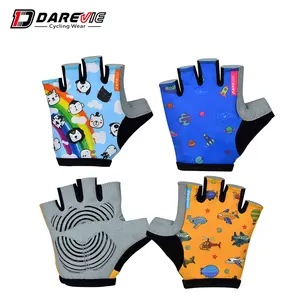 Youth Bike Bicycle Gloves Kids Cute Cartoon Children Bike Gloves Half Finger Cycling Gloves With Gel Pad