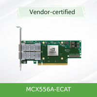 Interface réseau filaire Ethernet Mellanox MCX556A-ECAT, connexion interne X-5 Ex VPI EDR IB 100G, double port PCI Express